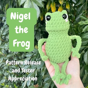 Nigel the Frog | CROCHET PATTERN | Digital PDF Crochet Pattern | Frog Crochet Pattern
