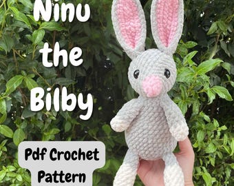 Ninu the Bilby Crochet Pattern: Amigurumi Toy (Digital PDF)