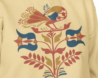 Fraktur Bird Sweatshirt - 1789 Folk Art Design Inspired by Georg Hubener | Comfort Colors Crewneck | Tea & Treason - Pennsylvania Dutch Art
