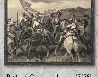 Battle of Cowpens 1781 Printable Wall Art | Revolutionary War Engraving | American History Decor | Vintage Military Print | Instant Download