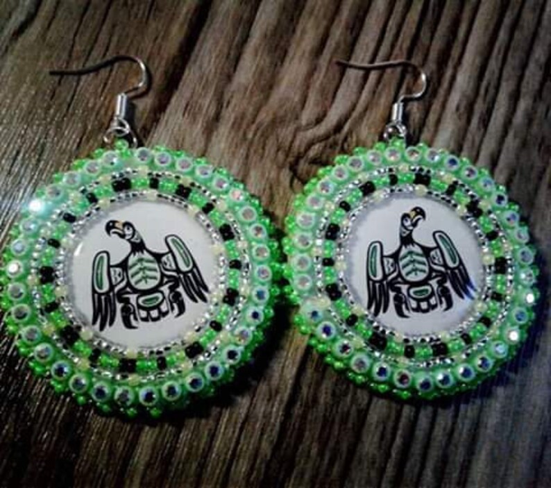 Green Eagle Earrings