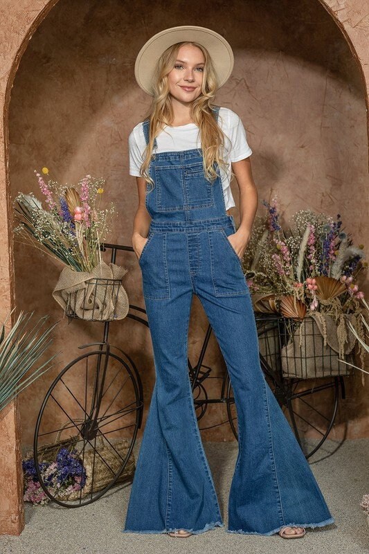 Flare bottom overalls sale