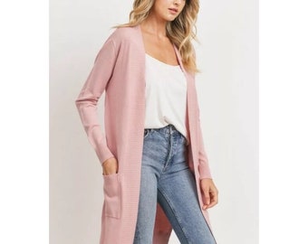 mauve pink cardigan