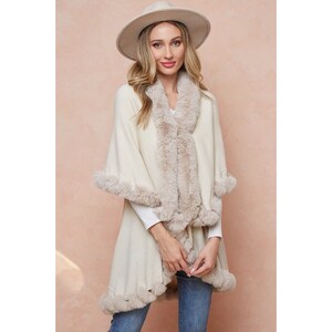 Faux fur top ruffle sweater