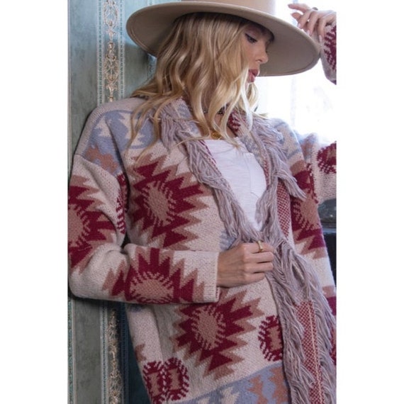 western fringe cardigan