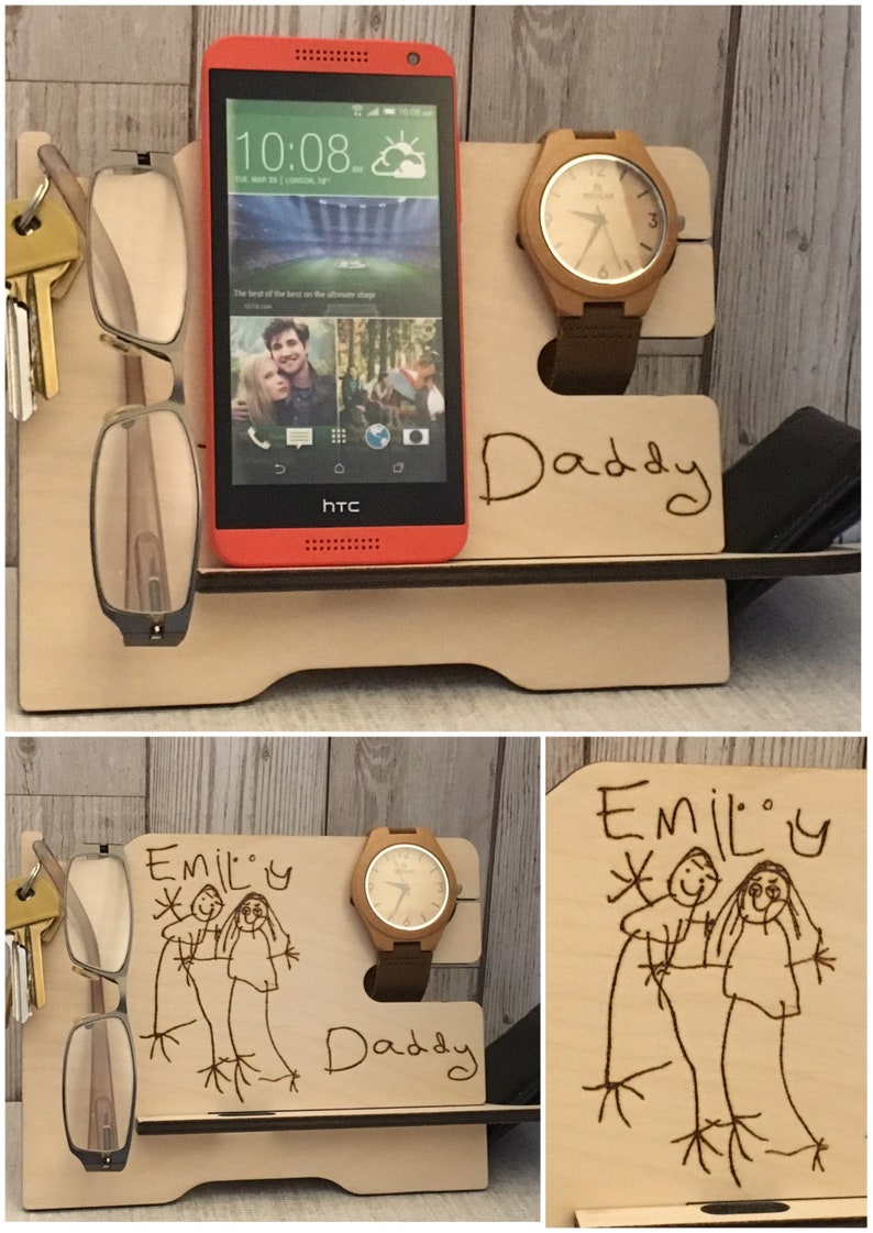 Mens valet stand for wallet phone glasses watch and keys. Etsy