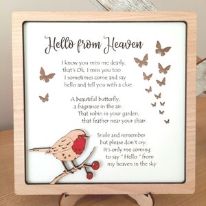 Rememberence robin butterfly plaque ORIGINAL POEM
