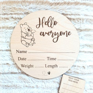 Winnie the Pooh GRANDE disco statistiche bambino traguardo bambino
