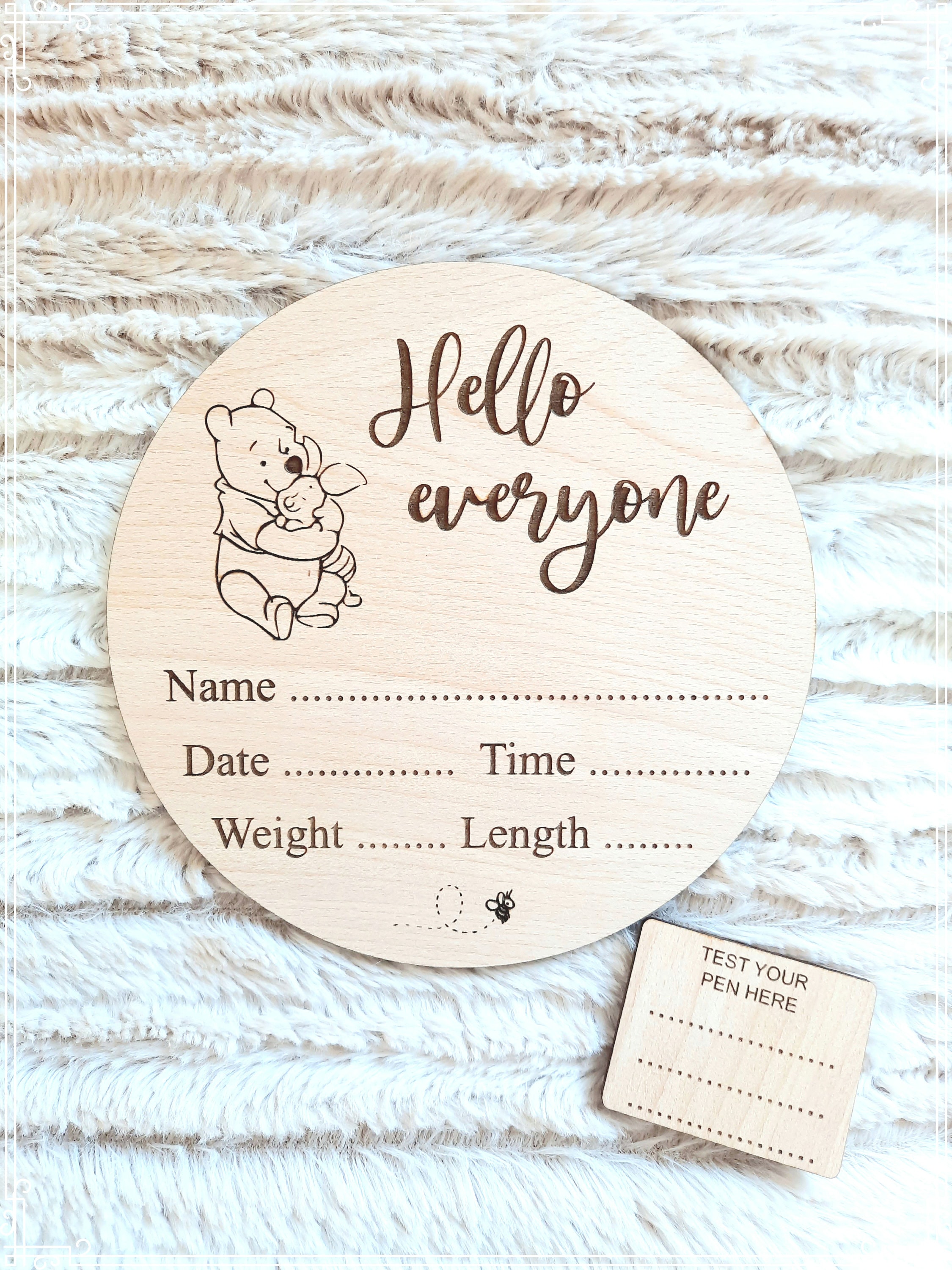Winnie the Pooh LARGE baby stats disc baby milestone