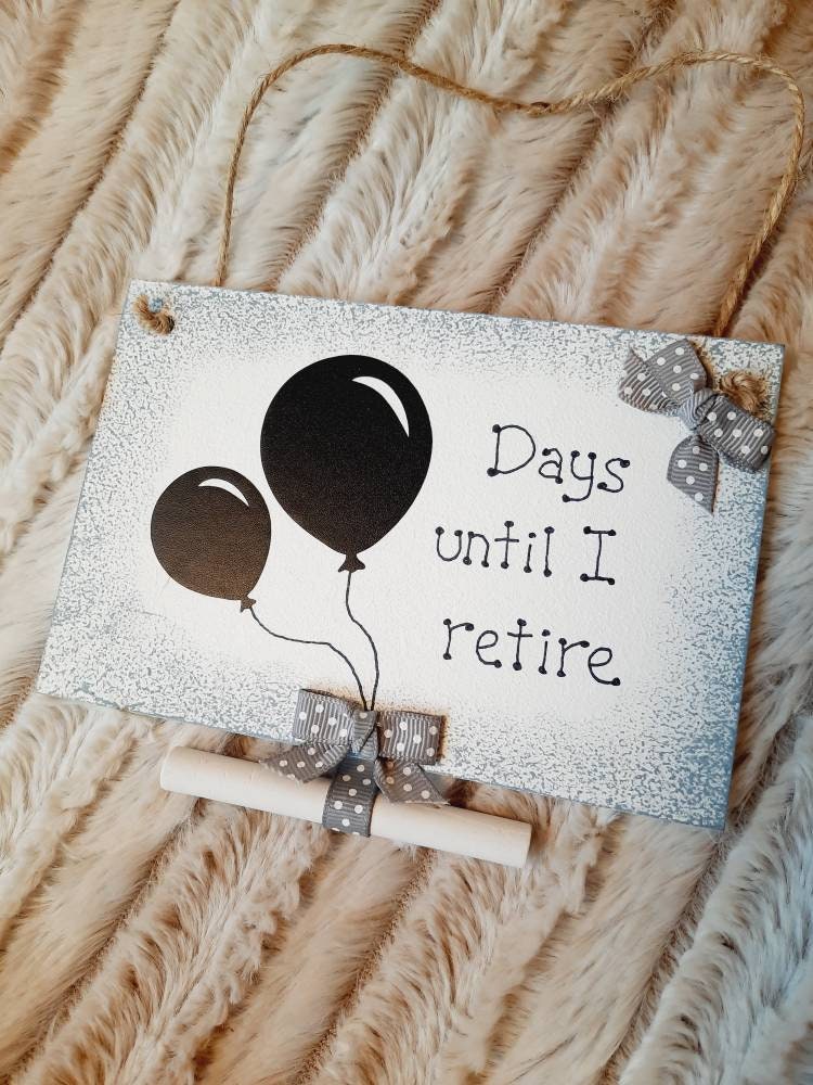 Countdown to retirement chalkboard sign. Days until retire | Etsy