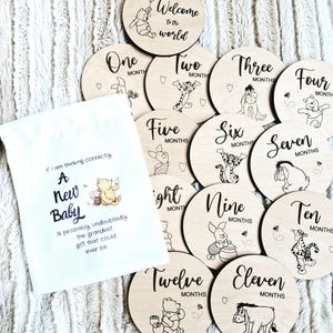 Disques en bois d'étape de bébé, plaque d'accessoire photo, cadeau de baby shower