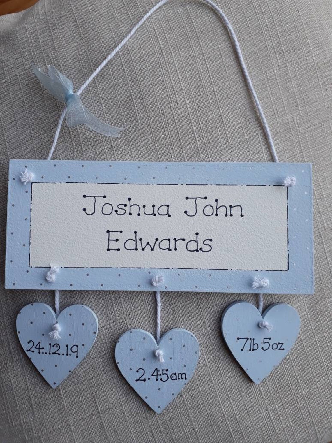 Personalised Baby Boy Gift Plaque. Baby Birth Keepsake Etsy
