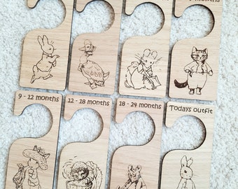 Peter Rabbit Wooden Baby Closet Dividers, Nursery Organizer Set