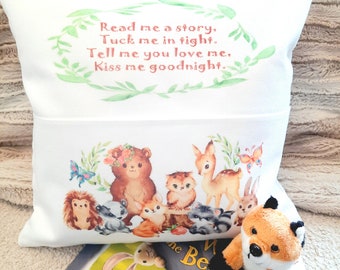 Personalized Woodland Nursery Cushion Gift Set: Soft Toy & Book