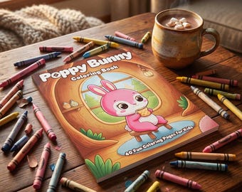 Poppy Bunny Coloring Book: 40 Preschool Pages (Digital Download)!