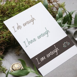 Ich bin genug Affirmationskarte