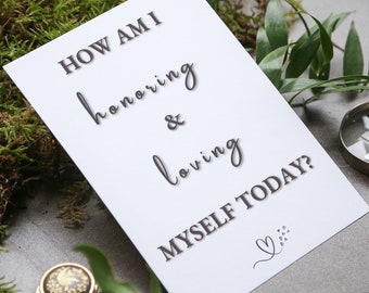Honoring and Loving You Affirmation Card - Simple Printable version