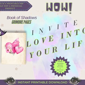Love Spell: Printable Book of Shadows Pages (PDF Download)
