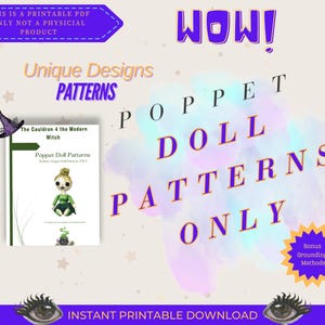 Printable Poppet Doll Patterns: DIY Sewing (PDF Pattern)