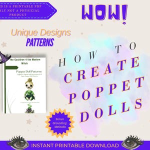 DIY Poppet Tutorial: 12 Printable Doll Patterns (PDF Pattern)
