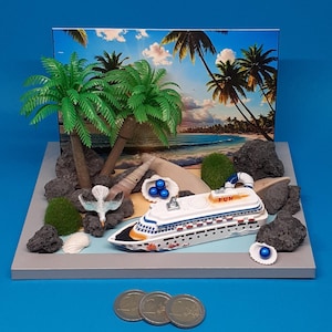 Geldgeschenk AIDA MSC Mein Schiff Kreuzfahrt Schiffsreise Urlaub Reisezuschuss 3 D Karte Reisegutschein einzigartig Urlaubsgeld originell