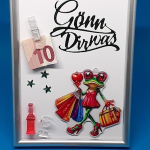 Geldgeschenk lustige Geburtstagskarte Frau Shopping Einkaufbummel Handtasche Kosmetik Parfum Kleidung Lippenstift Gutschein Geschenkidee