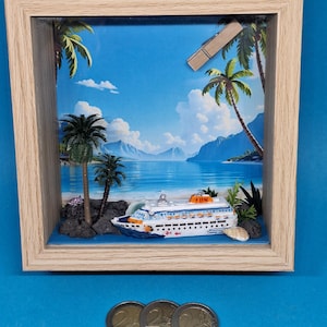 GELDGESCHENK Kreuzfahrt AIDA MSC Mein Schiff Schiffsreise Geldgeschenkbox Karibik Mittelmeer 30., 40., 50., 60. 70. Geburtstag Geldbox