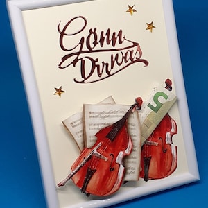 Geldgeschenk Konzert Oper Operette Musical Orchester Klassik Gutschein 3 D Bilderrahmen Geburtstagskarte Geburtstag einzigartig originell