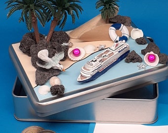 Coffret cadeau croisière AIDA MSC Mon bateau voyage en bateau vacances argent de vacances 30e, 40e, 50e, 60e 70e anniversaire argent cadeau bon de voyage