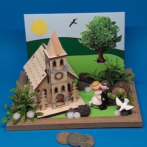 Geldgeschenk Hochzeit Brautpaar Flitterwochen Hochzeitsreise Vermählung 3D Glückwunschkarte 3D Hochzeitskarte originell