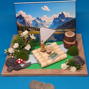 Geldgeschenk Floßfahrt Floß Floßtour Urlaub 3 D Grußkarte 3 D Geburtstagskarte Geschenkidee Reisegutschein originell