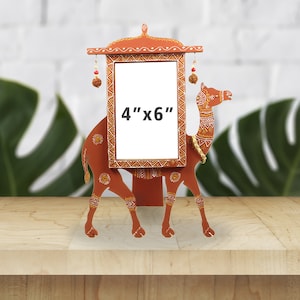 Kamel Bilderrahmen Handgefertigter Bilderrahmen Holzbilderrahmen Geschenk Rajasthani Mandana Art Indian Home Decor