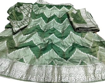 Lehenga Choli for Women Rajasthani Jaipuri Zari Work Nylon Tissu Pattern Festive Dress