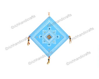 Blue Wall Hanging Wooden Indian Rajasthani Art Decor Wall Decor