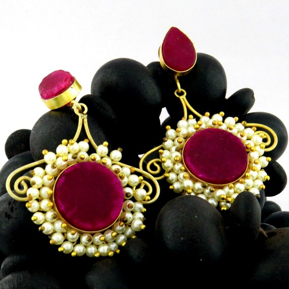 Dark pink on sale earrings online