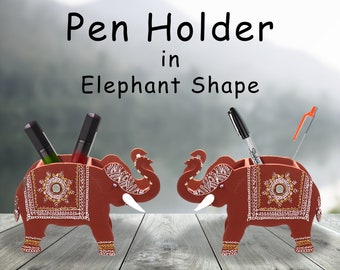 Pen/Pencil Holder | Pen Stand | Brush Holder | Elephant Pen Stand | Desk Organiser | Pencil Stand | Wooden #gift #penrest #deskorganizer