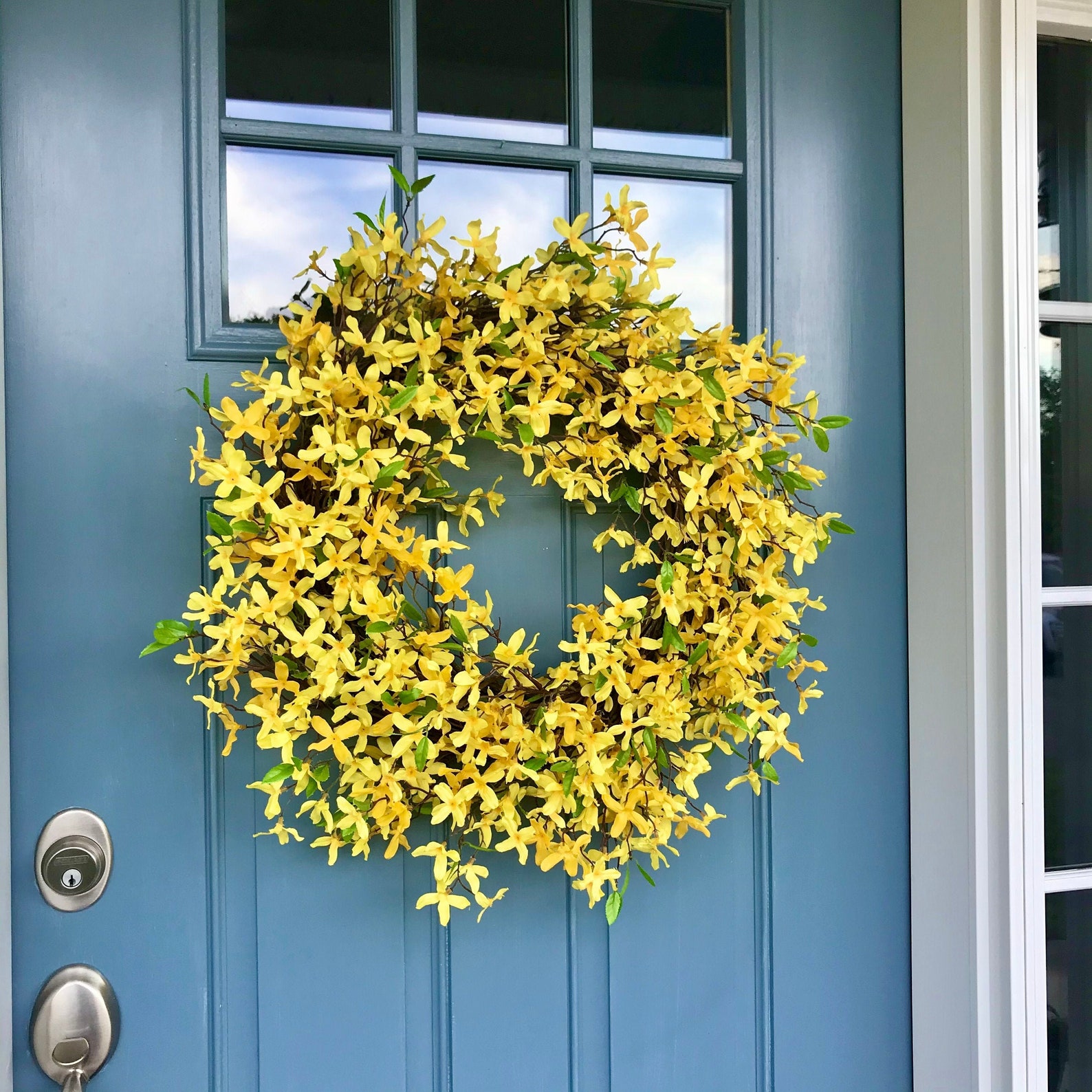 FORSYTHIA WREATH Spring Wreath Yellow Wreath Front Door Etsy