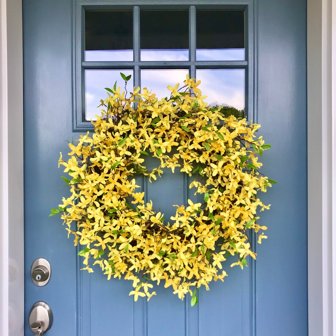 FORSYTHIA WREATH Spring Wreath Yellow Wreath Front Door Etsy