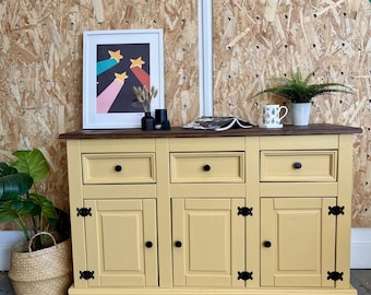 Upcycled Mustard Yellow Sideboard