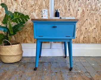 Upcycled Sky Blue Side Table