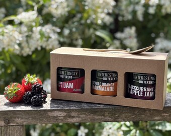 Artisan Jam Gift Set | Strawberry, Marmalade and Blackcurrant and Apple Jams | Handmade Preserves