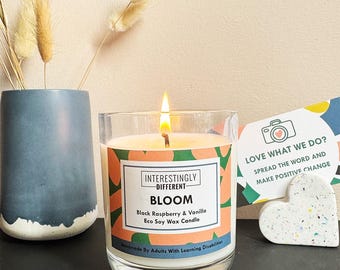 Black Raspberry & Vanilla Soy Candle | Bloom Candle | Eco Glass Scented Candle | Handmade Luxury Gift Candle