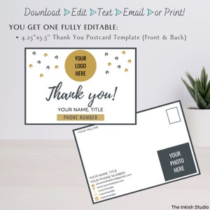 Cartolina postale digitale per agente immobiliare fai da te Modello di biglietto di ringraziamento per agente immobiliare per piccole imprese Biglietti di ringraziamento modificabili Ordina inserti per biglietti