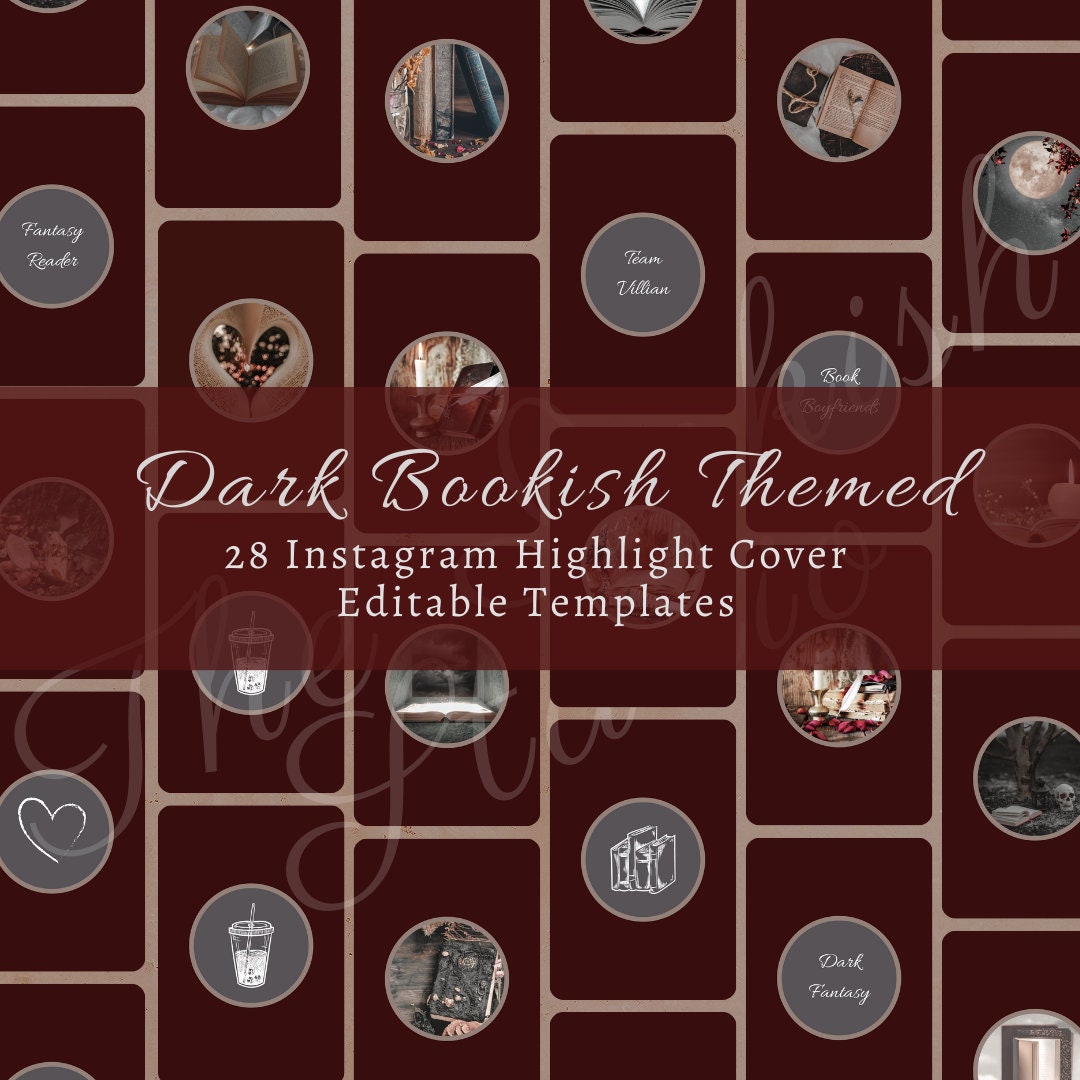 64 Dark & Moody Bookish Instagram Bundle Beige Bundle Bookstagram ...
