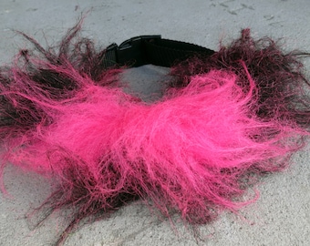 Fluffy Faux Fur Collar - PINK and BLACK