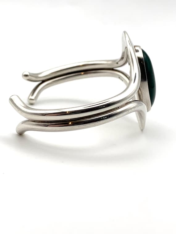 N. E. From Denmark Silver Torque Bangle with Gree… - image 5