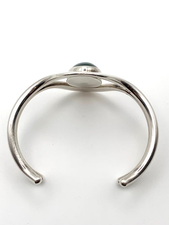 N. E. From Denmark Silver Torque Bangle with Gree… - image 6