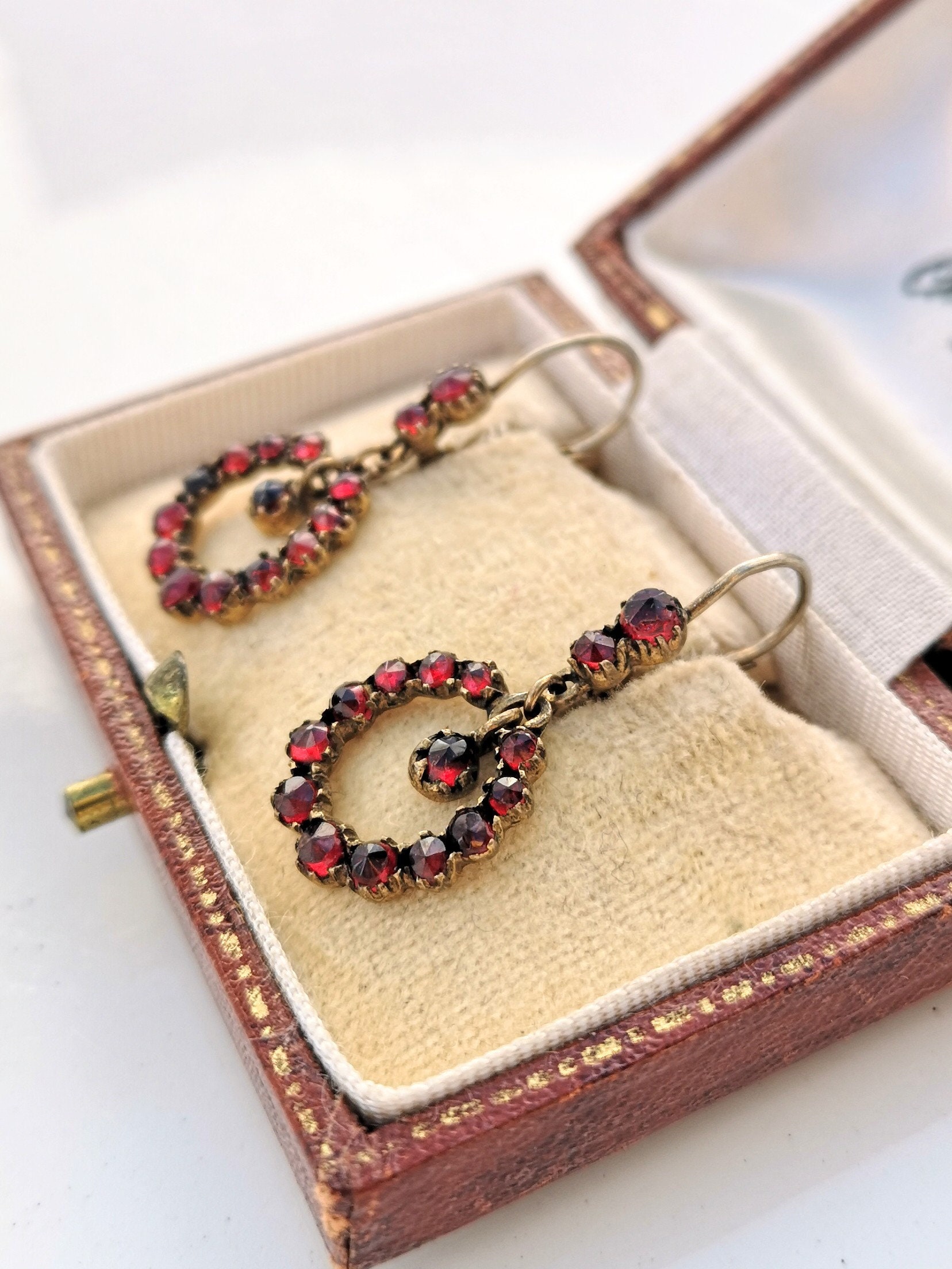 Vintage bohemian hotsell garnet earrings