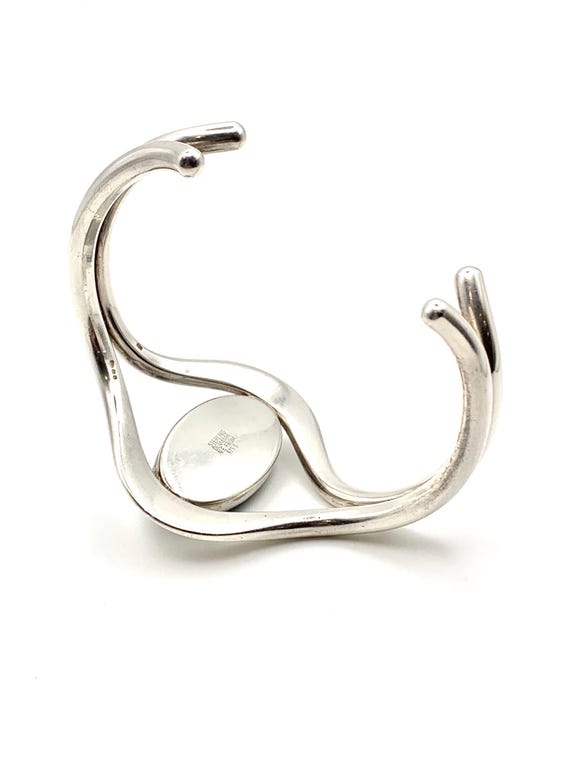 N. E. From Denmark Silver Torque Bangle with Gree… - image 10