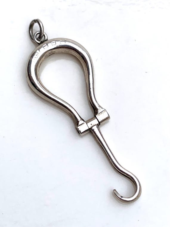 Victorian Silver Folding Button Hook with 1897 Ha… - image 6